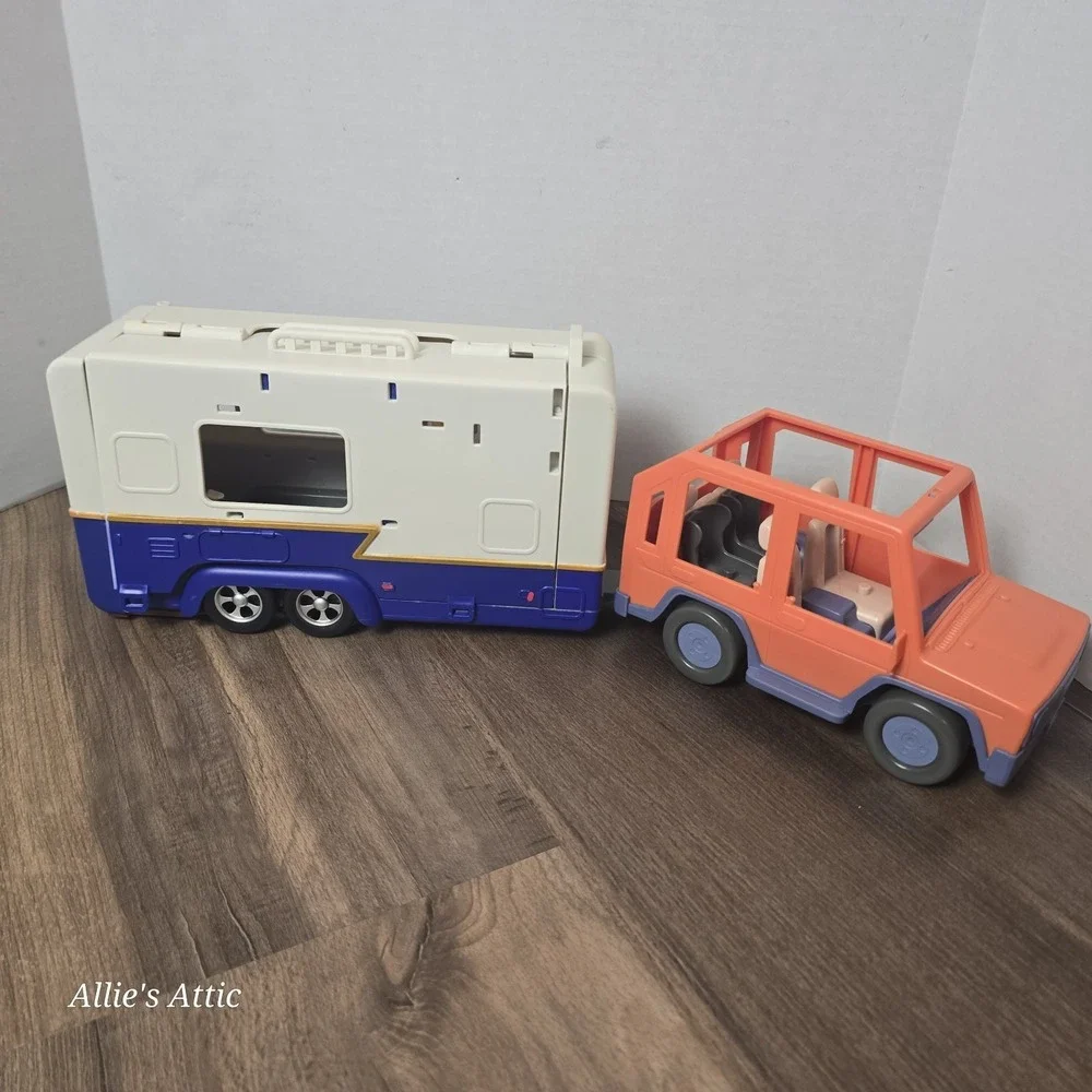 Bluey Lot Caravan Play Set Jeep Camper Figures Toy Hide Seek Scavenger Hunt Game